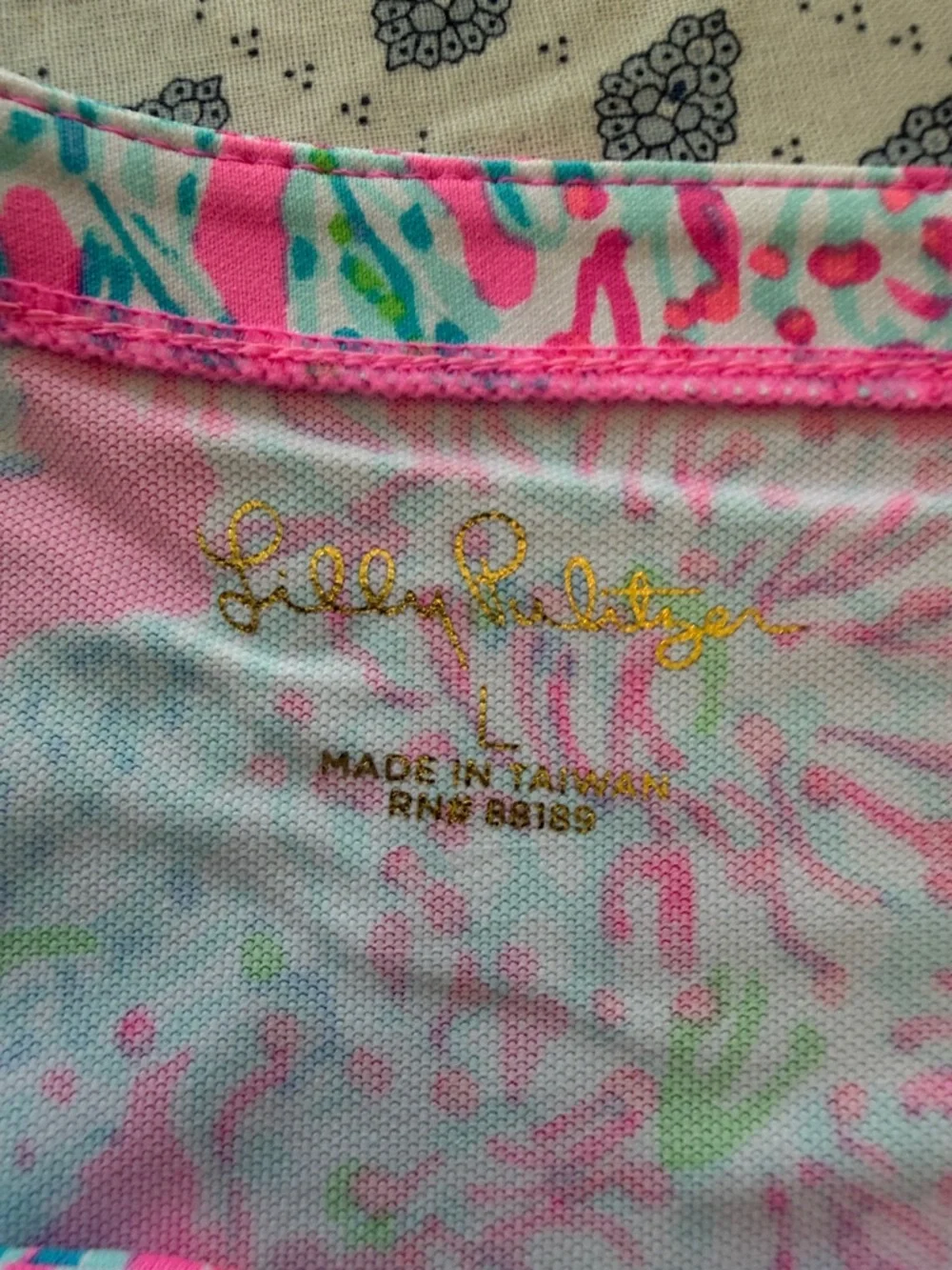 Lilly Pulitzer Hot Pink Floral Border-UPF 50+ Print Shift Dress - Picture 3 of 4